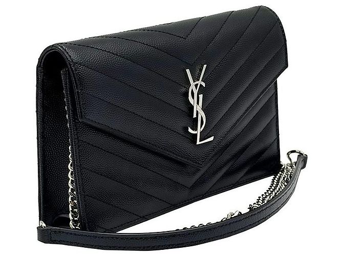 Autre Marque Borsa a tracolla Monogram Envelope Cassandra WOC Black Gold Chain - vista 4