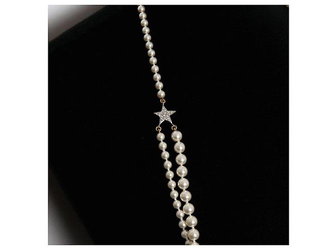 Chanel Collana Lunga da Donna Season Gold Crystal Star CC Pearl - vista 4
