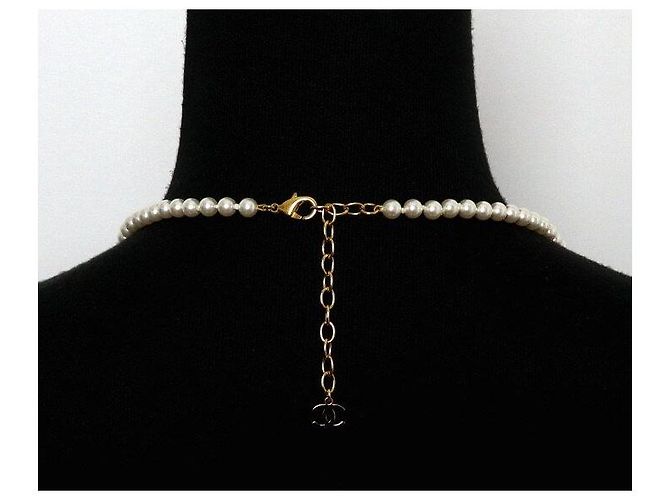 Chanel Collana Lunga da Donna Season Gold Crystal Star CC Pearl - vista 6
