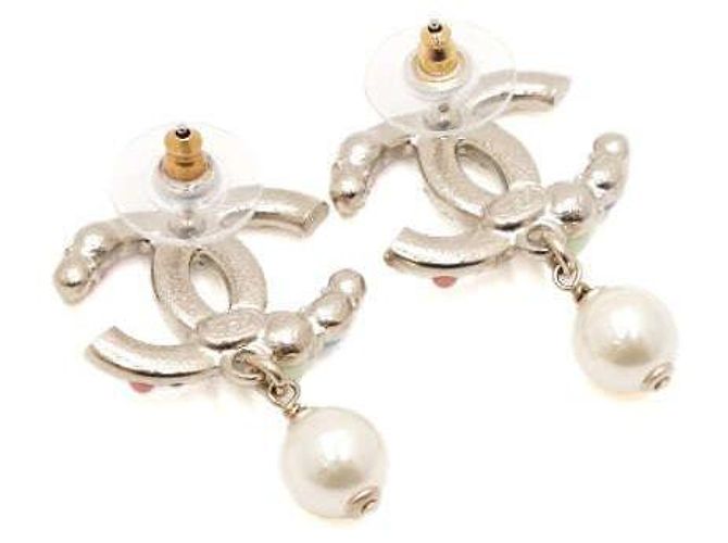 Chanel Brincos CC Logo de pérolas e cristais - vista 4