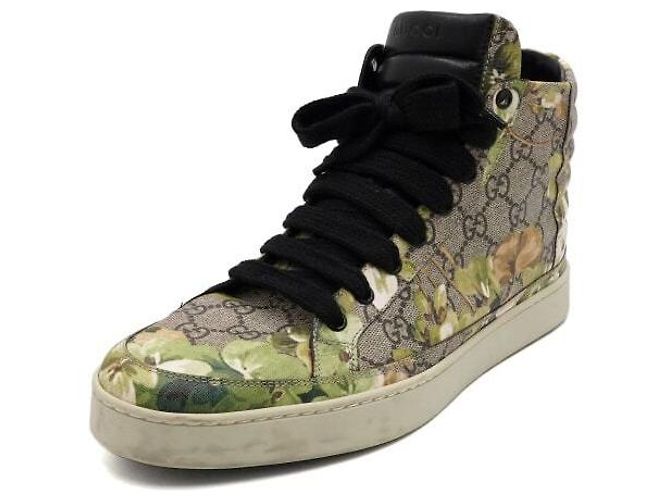 Gucci Sneakers alte GG Canvas Green Bloom - vista 2