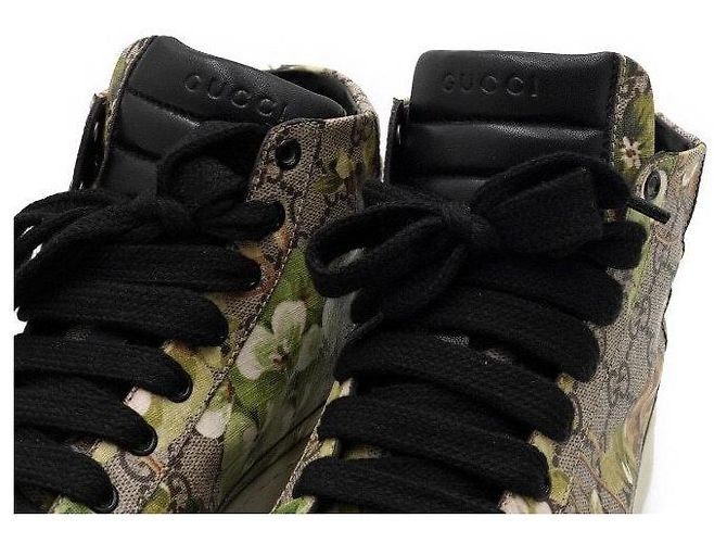 Gucci Sneakers alte GG Canvas Green Bloom - vista 6