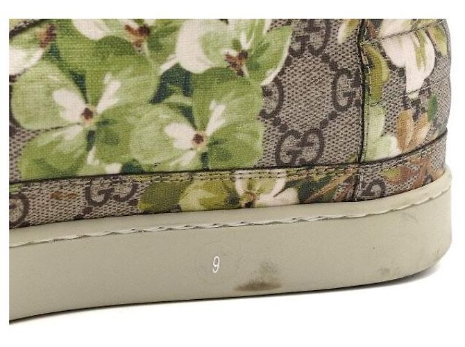 Gucci Sneakers alte GG Canvas Green Bloom - vista 8