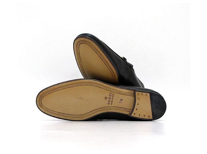 Gucci Mocassins à mors pour hommes en cuir noir - vue 7