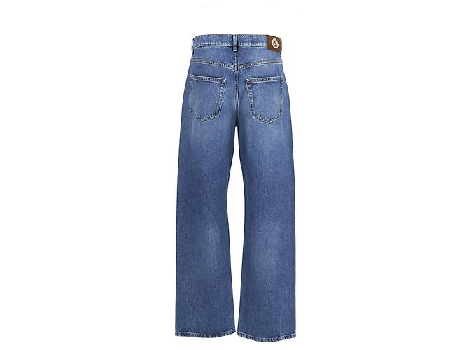 Jeans in denim blu Moncler da uomo in cotone - vista 3
