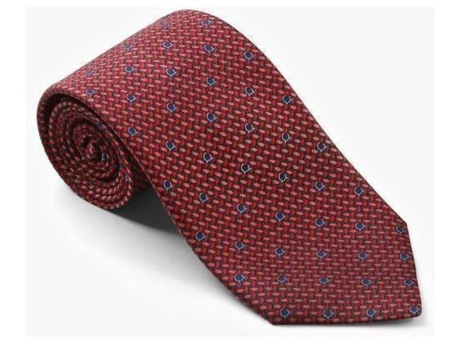 Salvatore Ferragamo Cravatta in seta con stampa Gancini - vista 2