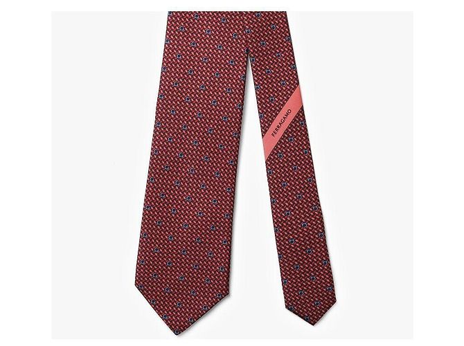 Salvatore Ferragamo Cravatta in seta con stampa Gancini - vista 5