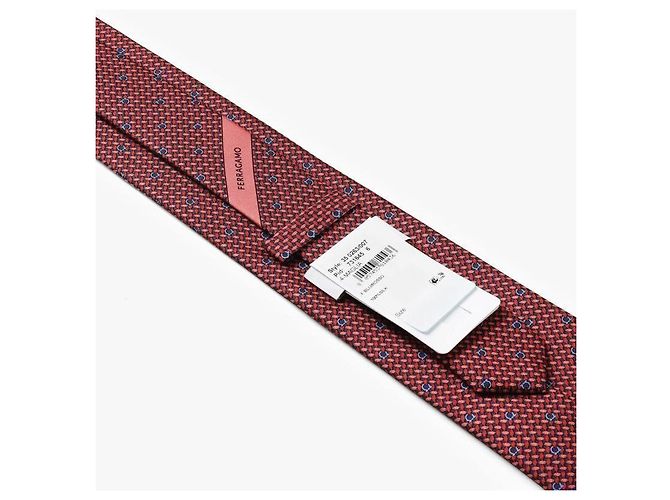 Salvatore Ferragamo Cravatta in seta con stampa Gancini - vista 7