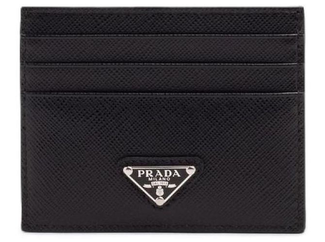 Prada Portacarte Triangle in Saffiano - vista 2