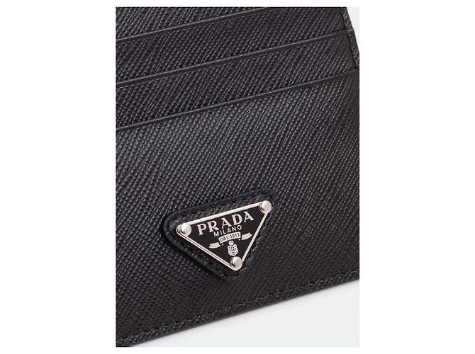 Prada Portacarte Triangle in Saffiano - vista 4