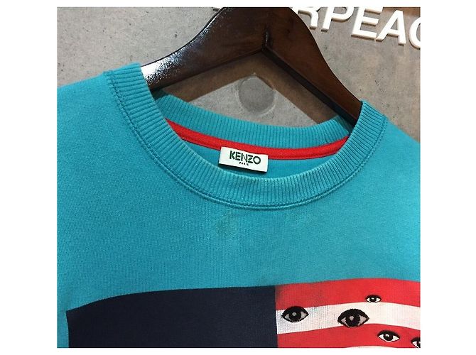 Kenzo Flag Embroidered Sweatshirt Mint - view 3