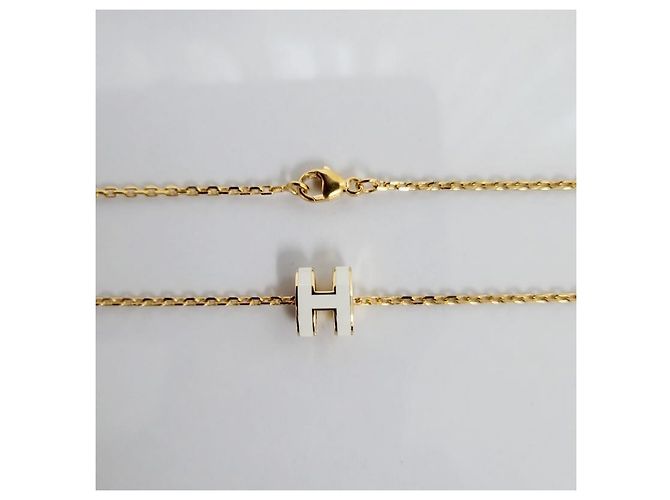 Hermès Mini Pop Women's Necklace Yellow Gold Blanc - view 10