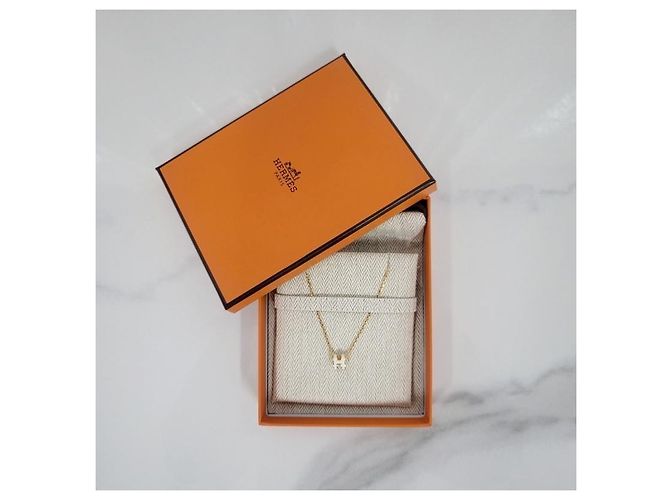 Hermès Mini Pop Women's Necklace Yellow Gold Blanc - view 11