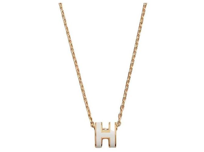 Hermès Mini Pop Women's Necklace Yellow Gold Blanc - view 2