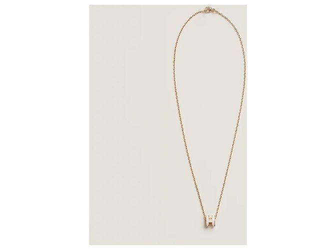 Hermès Mini Pop Women's Necklace Yellow Gold Blanc - view 3