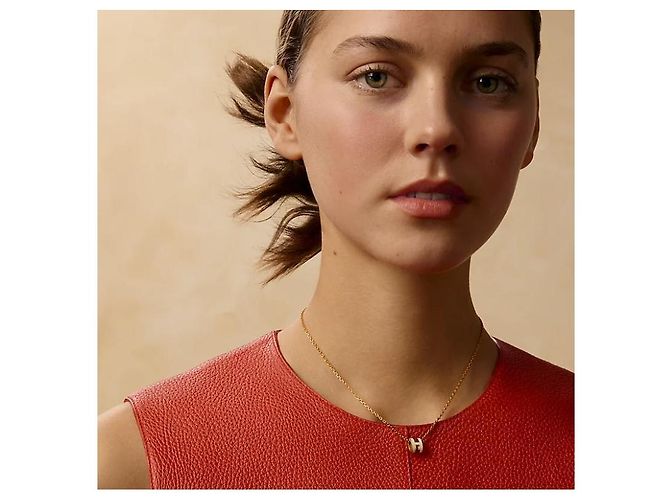 Hermès Mini Pop Women's Necklace Yellow Gold Blanc - view 4