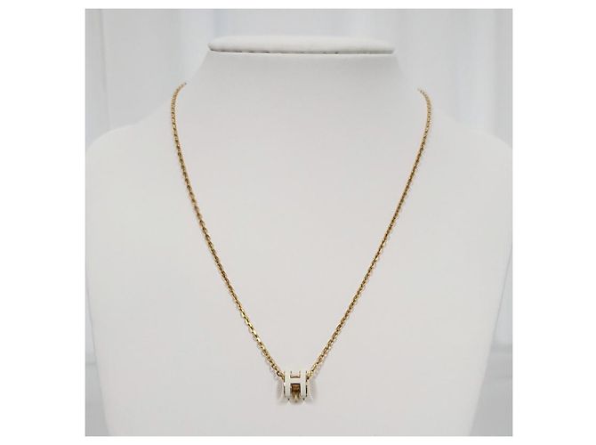 Hermès Mini Pop Women's Necklace Yellow Gold Blanc - view 5