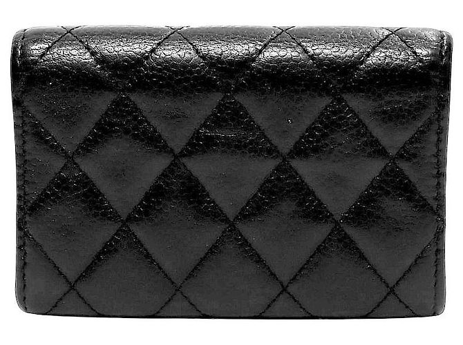 Chanel Tarjetero de piel caviar negra - vista 3