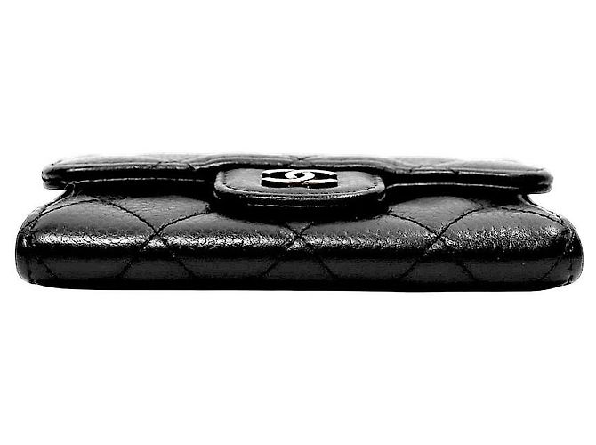 Chanel Tarjetero de piel caviar negra - vista 4