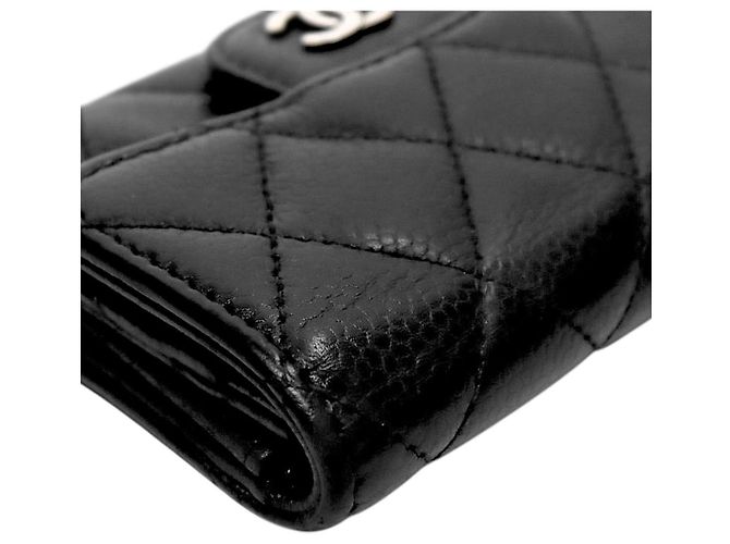 Chanel Tarjetero de piel caviar negra - vista 6