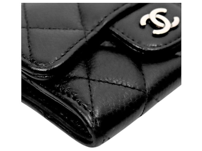 Chanel Tarjetero de piel caviar negra - vista 8