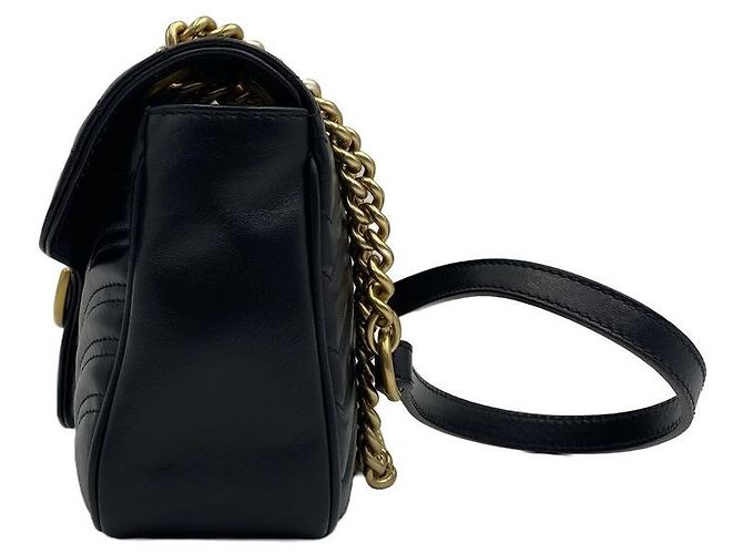 Gucci Borsa a tracolla e spalla GG Marmont in pelle matelassé Small, Nero - vista 13