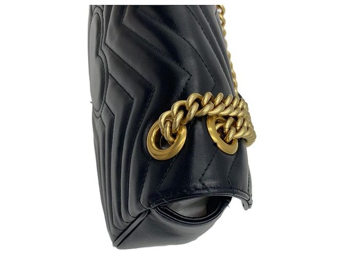 Gucci Borsa a tracolla e spalla GG Marmont in pelle matelassé Small, Nero - vista 20