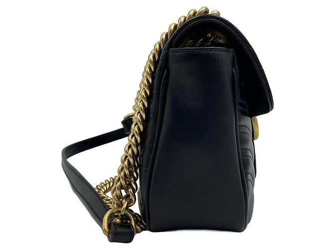 Gucci Borsa a tracolla e spalla GG Marmont in pelle matelassé Small, Nero - vista 4