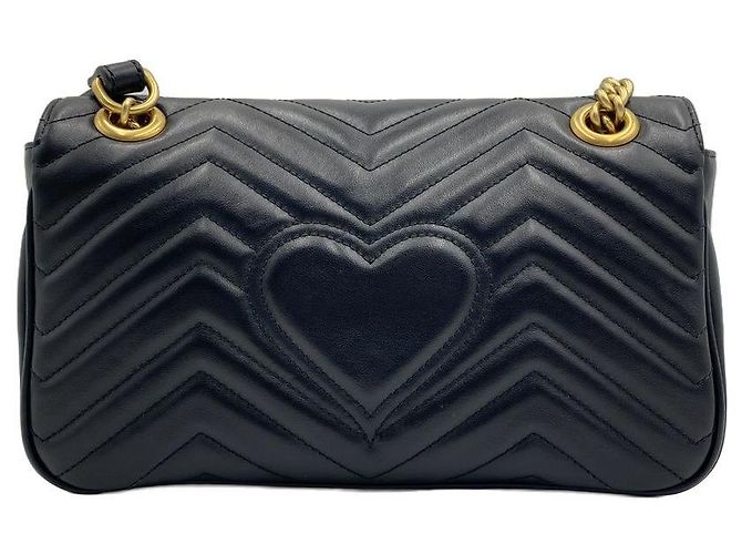 Gucci Borsa a tracolla e spalla GG Marmont in pelle matelassé Small, Nero - vista 5