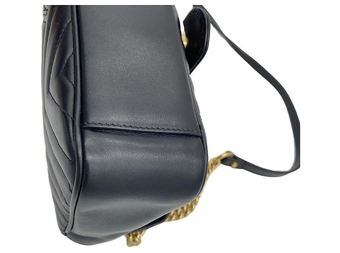 Gucci Borsa a tracolla e spalla GG Marmont in pelle matelassé Small, Nero - vista 8