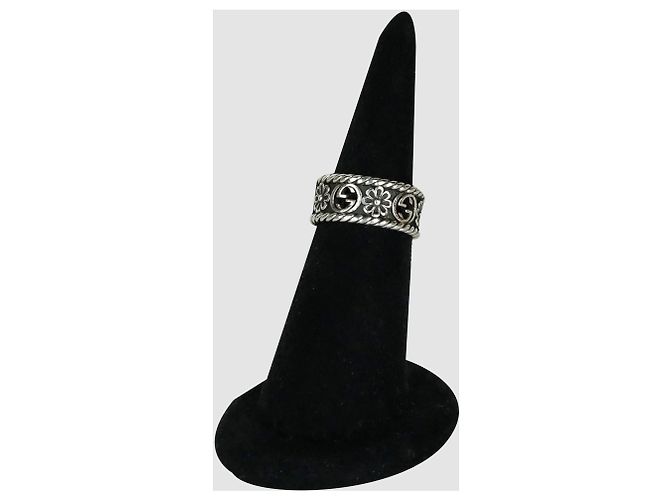 Gucci Anillo Flora Interlocking Silver - vista 4
