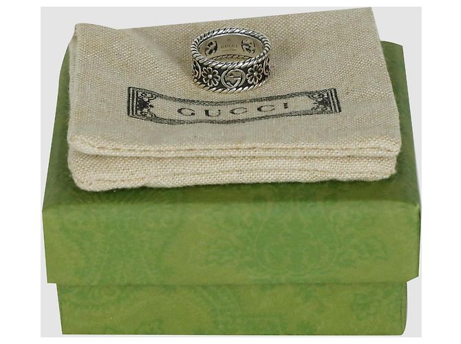 Gucci Anillo Flora Interlocking Silver - vista 6