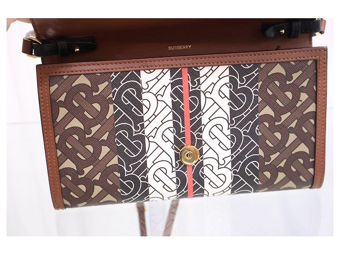 Burberry Borsa a tracolla Monogram Stripe E-Canvas - vista 10