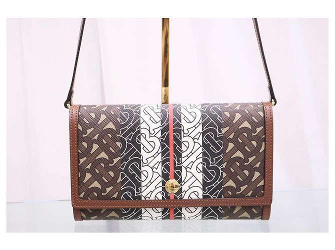Burberry Borsa a tracolla Monogram Stripe E-Canvas - vista 2