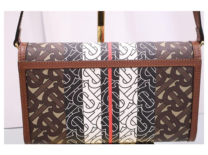 Burberry Borsa a tracolla Monogram Stripe E-Canvas - vista 3