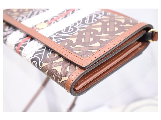 Burberry Borsa a tracolla Monogram Stripe E-Canvas - vista 6