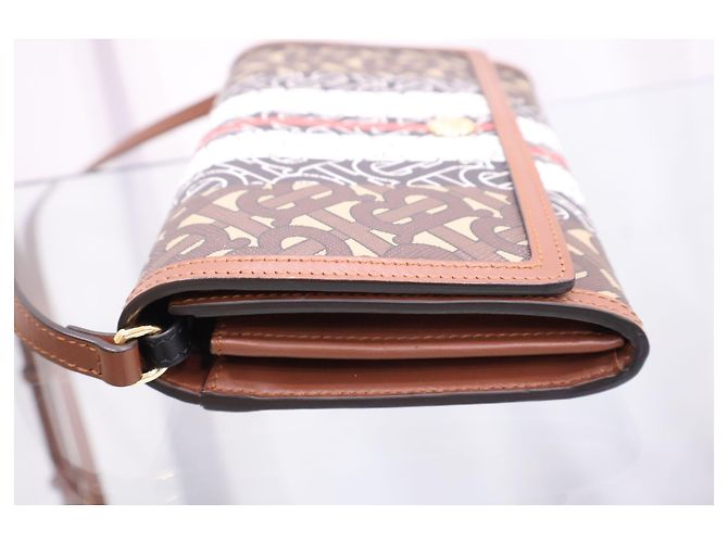 Burberry Borsa a tracolla Monogram Stripe E-Canvas - vista 7