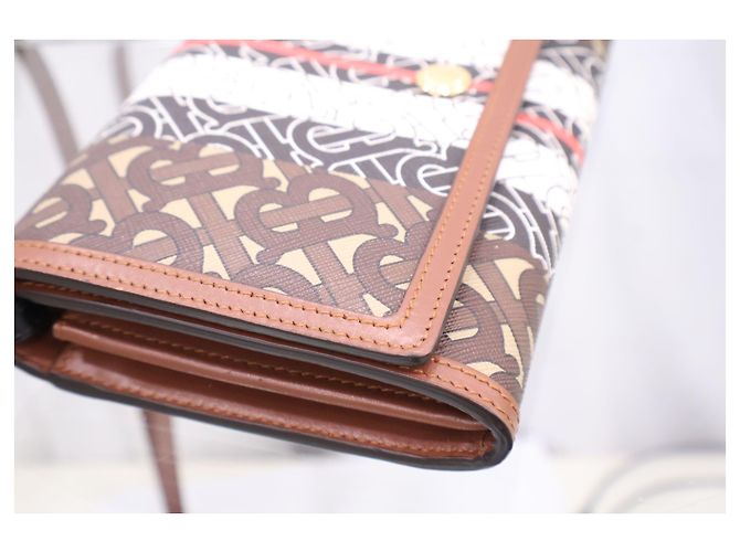 Burberry Borsa a tracolla Monogram Stripe E-Canvas - vista 8