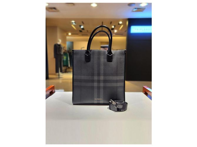 Burberry Borsa Tote Slim Vertical in Denim - vista 2