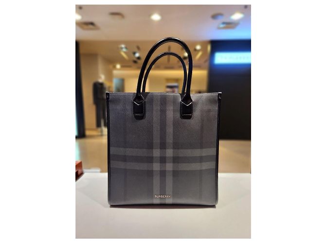 Burberry Borsa Tote Slim Vertical in Denim - vista 3