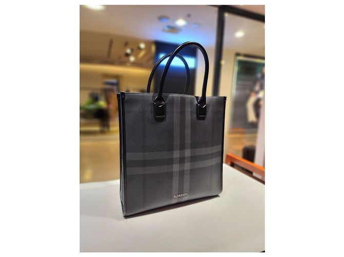 Burberry Borsa Tote Slim Vertical in Denim - vista 4