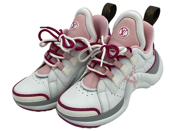 Louis Vuitton Sneakers Archlight Mesh Leather White Pink - vista 11