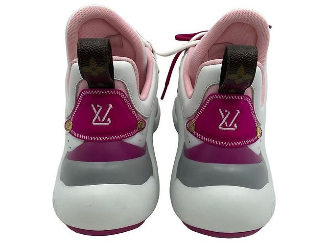 Louis Vuitton Sneakers Archlight Mesh Leather White Pink - vista 12