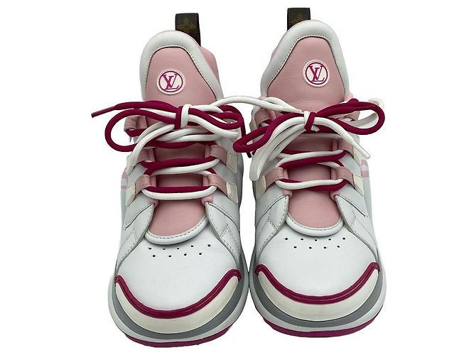 Louis Vuitton Sneakers Archlight Mesh Leather White Pink - vista 13