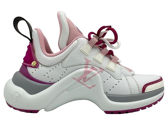 Louis Vuitton Sneakers Archlight Mesh Leather White Pink - vista 14