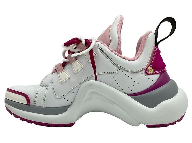 Louis Vuitton Sneakers Archlight Mesh Leather White Pink - vista 5