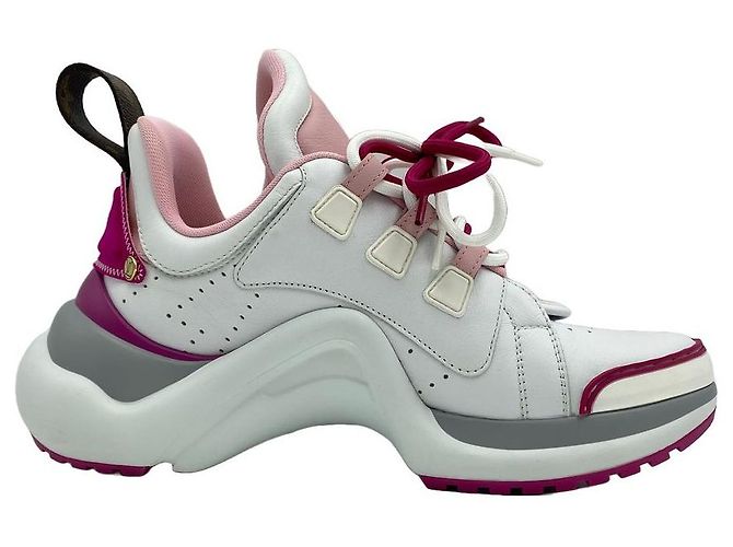 Louis Vuitton Sneakers Archlight Mesh Leather White Pink - vista 6