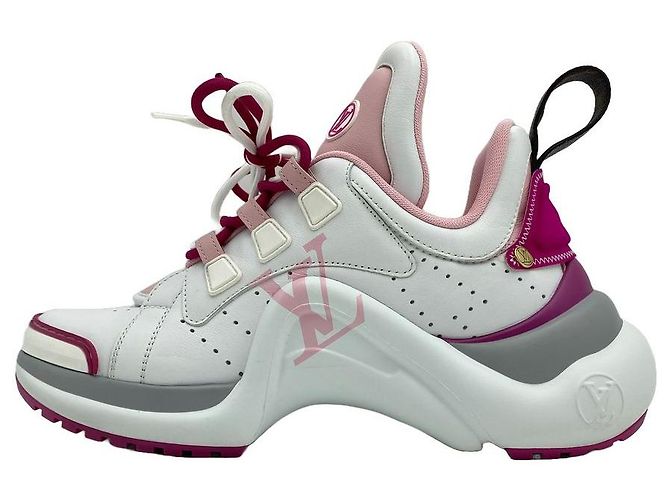 Louis Vuitton Sneakers Archlight Mesh Leather White Pink - vista 7