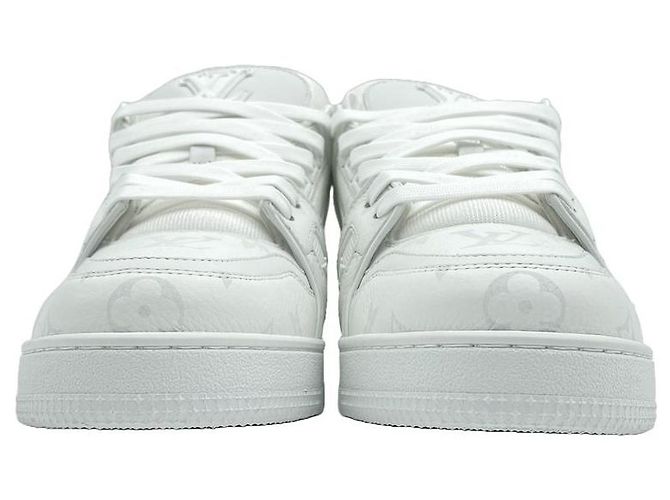 Louis Vuitton Sneakers Trainer Monogram Grain Leather Sneakers White - vista 10