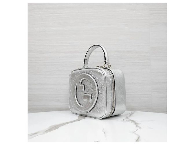 Gucci Nuova Borsa Blondie Mini Top Handle Argento Metallizzato - vista 2